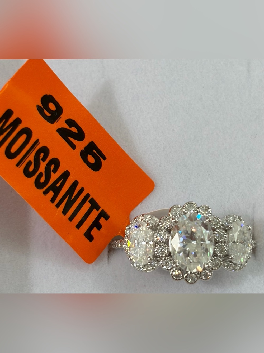 NWT SZ 9 Moussanite 925 Sterling Silver Statement Ring